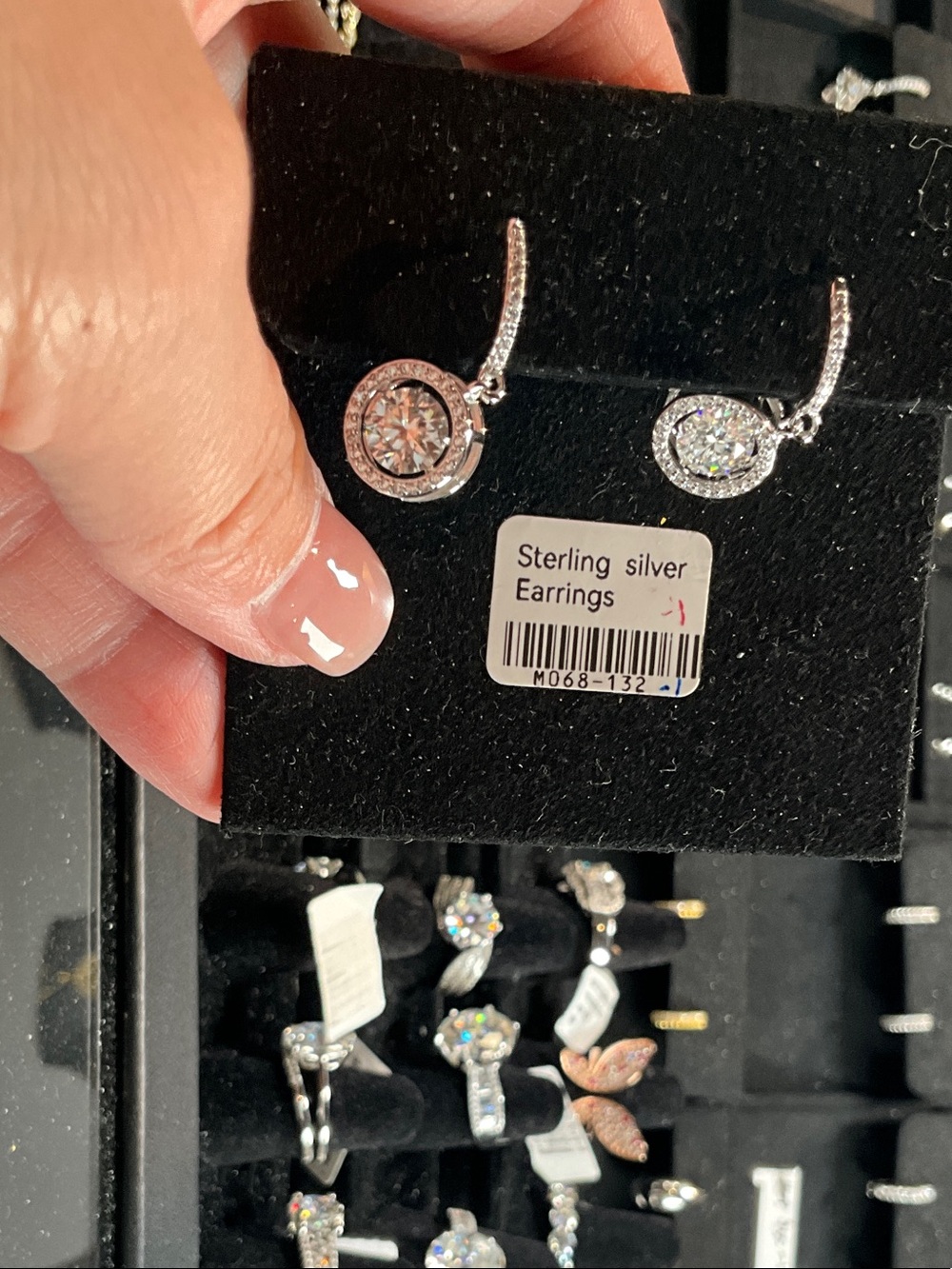 Sterling Silver Clear Crystal Drop Earrings
